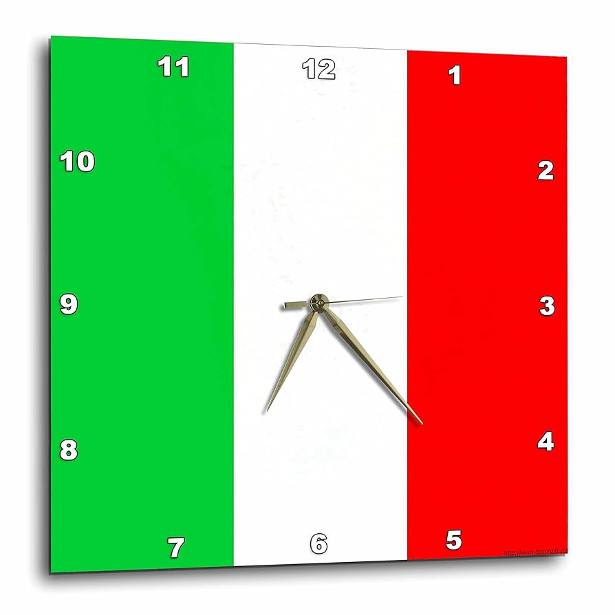 Amazon.co.jp: 3dRose dpp_4561_2 イタリア国旗壁掛け時計 13×13インチ